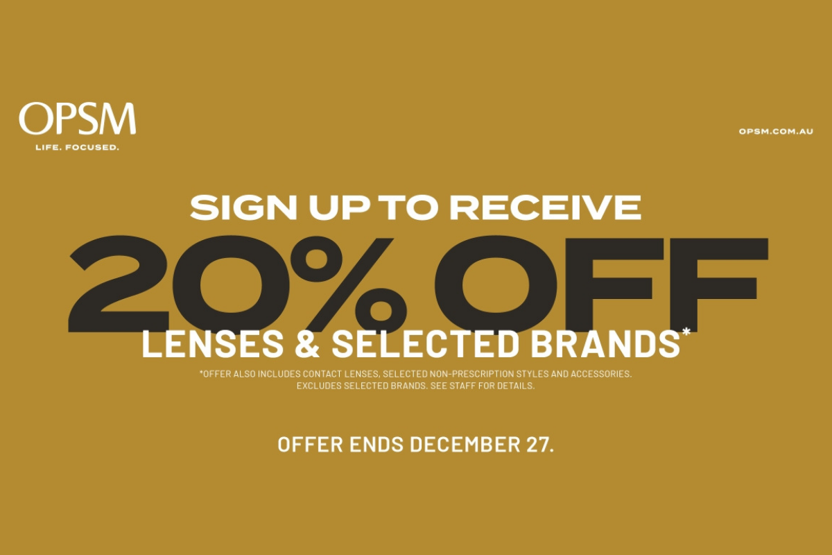 20% Off Lenses & Selected Brands*