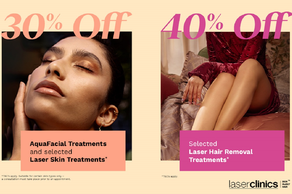 40% off selected Laser Hair Removal* & 30% off AquaFacial Treatments & selected Laser Skin Treatments