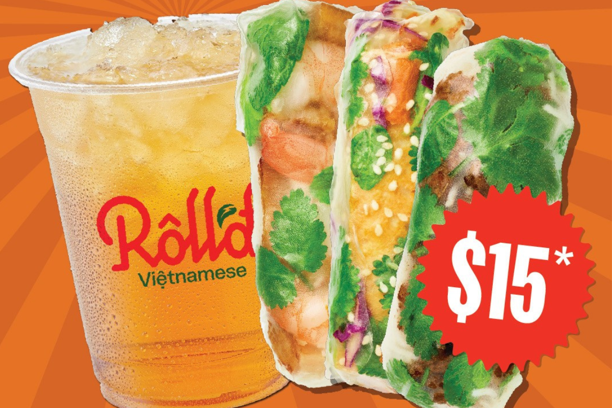 Fresh Rolls + Homemade Peach Iced Tea for $15