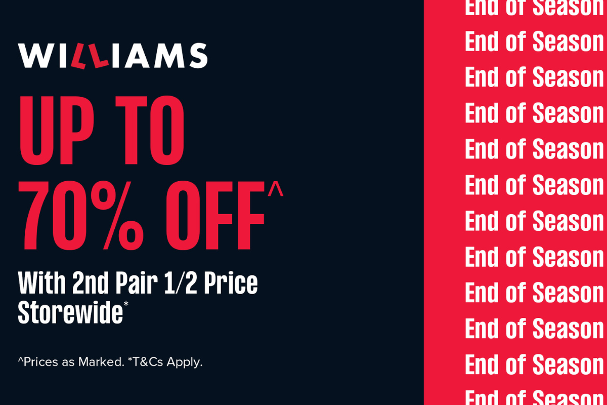 Williams Shoes | End Of Season Sale for 2026