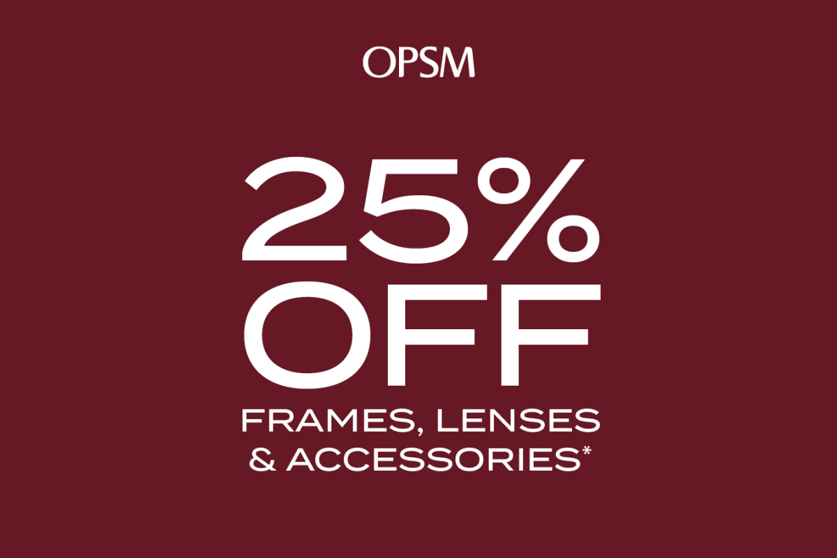 25% OFF FRAMES, LENSES & ACCESSORIES